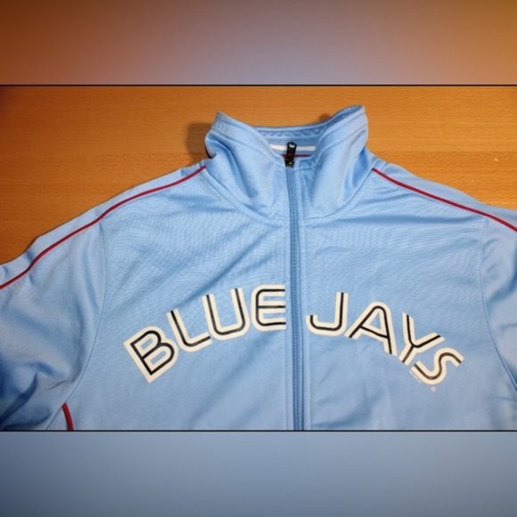 MLB Baseball Toronto Blue Jays Warm Up Full Zip Track Jacket Small Nike Blue - Picture 2 of 8